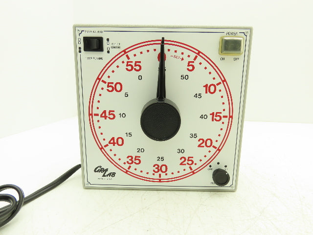 Gralab Model 170 Dual Scale Timer 8" Dial w/Buzzer Volume Control 60 Hour 120V