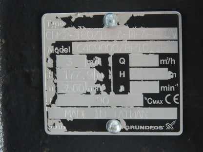 Grundfos CRK2-180/18 A-W-A-AUUV Coolant Pump 13GPM 4kw 230/460V 3PH 1.25"npt