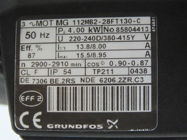 Grundfos CRK2-180/18 A-W-A-AUUV Coolant Pump 13GPM 4kw 230/460V 3PH 1.25"NPT