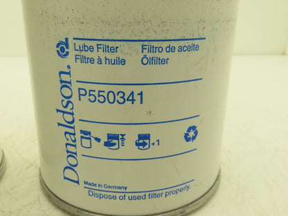 Donaldson P550341 Lube Oil Filter Spin-on Full Flow 4.37" Gasket Lot of 2