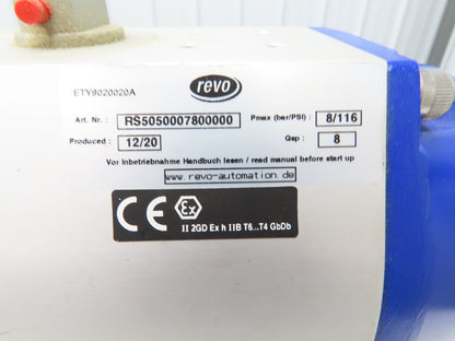 Revo RS5050007800000 Pneumatic Actuator Klinger 2.5" Ball Valve ANSI DN-40