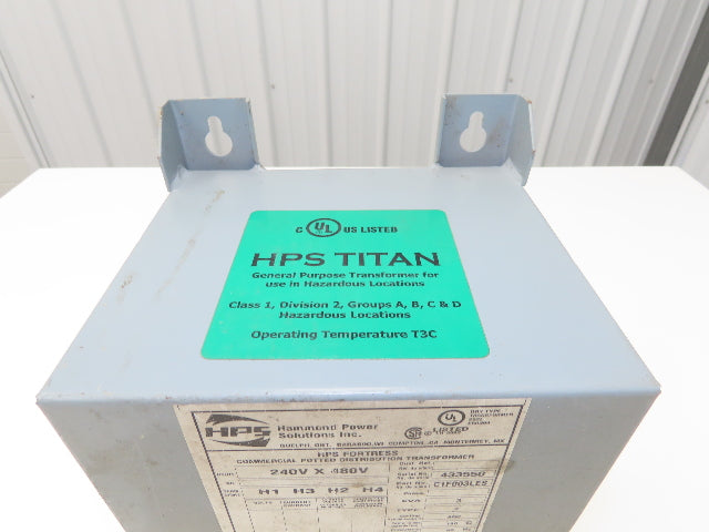 HPS C1F003LES Control Transformer 1PH 3KVA HV 240x480V LV 120/240V 3R