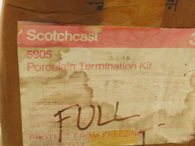 3M Scotchcast 5905 Porcelain Termination Insulator Kit 15KV 650A