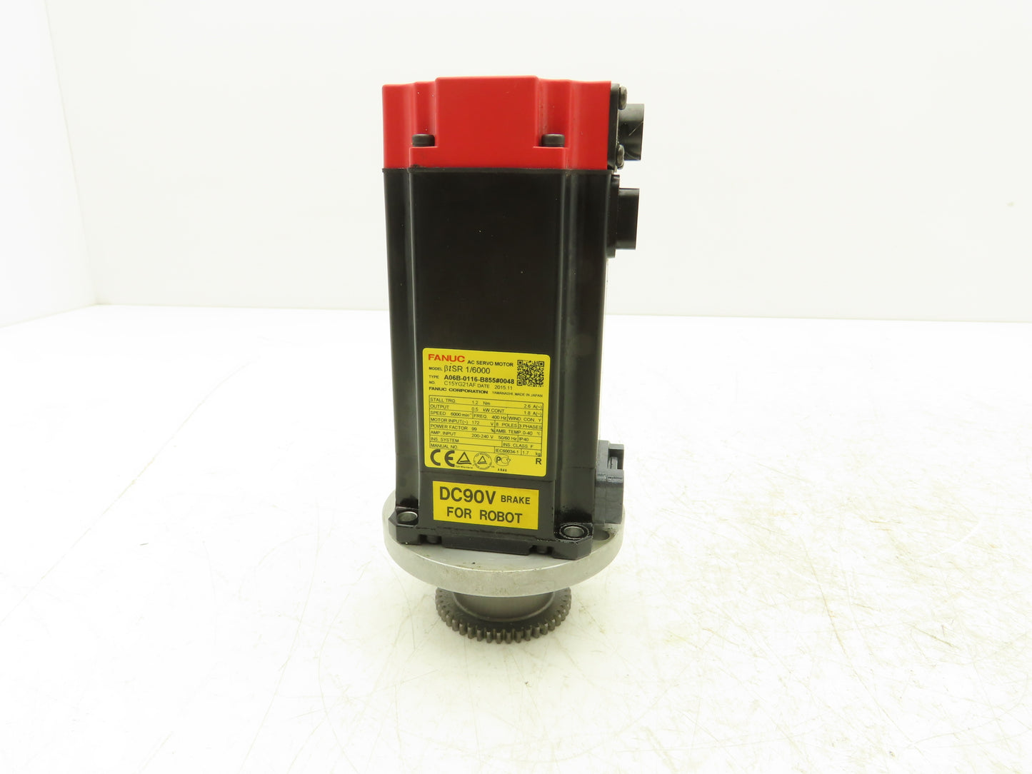 Fanuc A06B-0116-B855#0048 AC Servo Motor .5kw 3PH 6000 RPM BiSR 1/6000