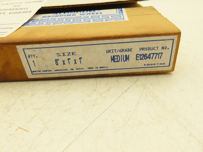 Norton 6A091 8x1x1" Bench & Pedestal Alundum Grinding Wheel Medium 60/80