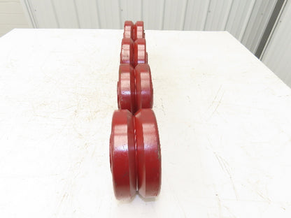 Hamilton 040875 V-Grooved Metal Wheel 6" Dia 2-3/4" Face 1-15/16" Bore Lot of 4