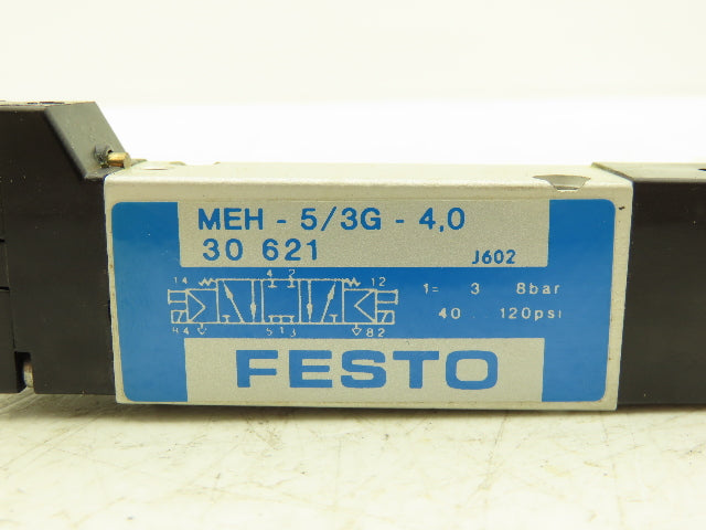 Festo MEH-5/3G-4.0 Solenoid/Pneumatic Valve 24VDC 120 PSI