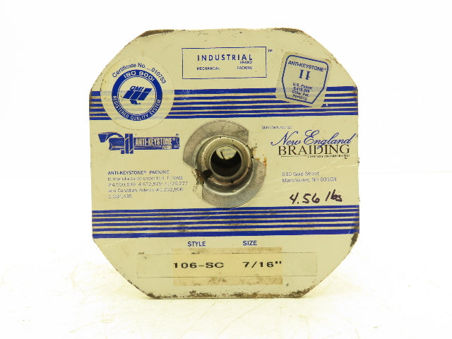 New England Braiding 106SC Nomex Fiber Packing 7/16" Compression Packing 2000PSI