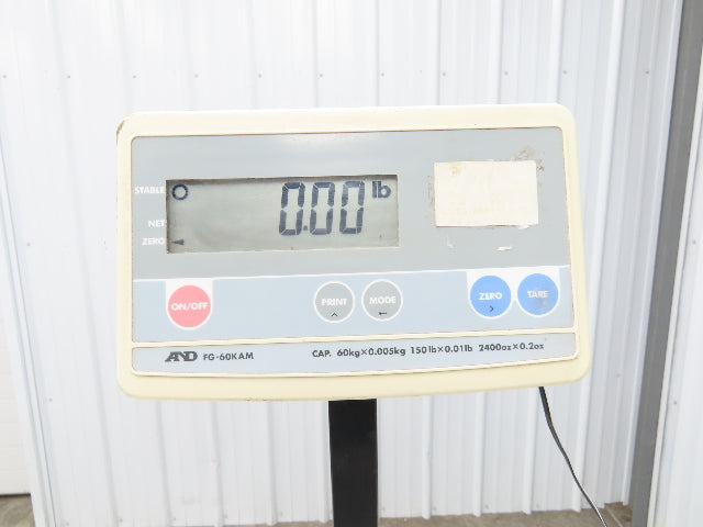 A&D FG-60KAM Digital Platform Bench Scale With Pedestal & 12X14" Base 120VAC