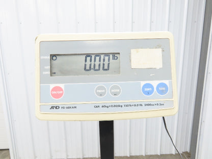 A&D FG-60KAM Digital Platform Bench Scale With Pedestal & 12X14" Base 120VAC