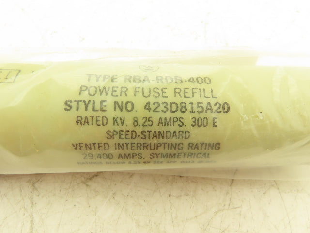 Westinghouse 423D815A20 Power Fuse Refill 8.25kV 300 E Amp Rating Standard Speed