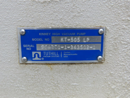 Tuthill KT 505LP Kinney Rotary Piston Vacuum Pump Blower 4" ANSI Inlet