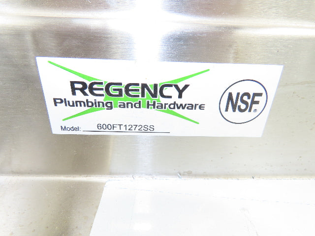 Regency 600FT1272SS 12" x 72" 14-Gauge Stainless Steel Floor Trough NSF