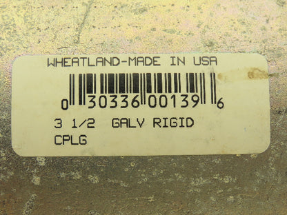 Wheatland 3-1/2" Rigid Galvanized Conduit Coupling Lot of 3