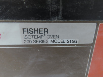 Fisher Scientific 215G Isotemp Oven Lab Incubator 120V 200 Series 13-245-215G