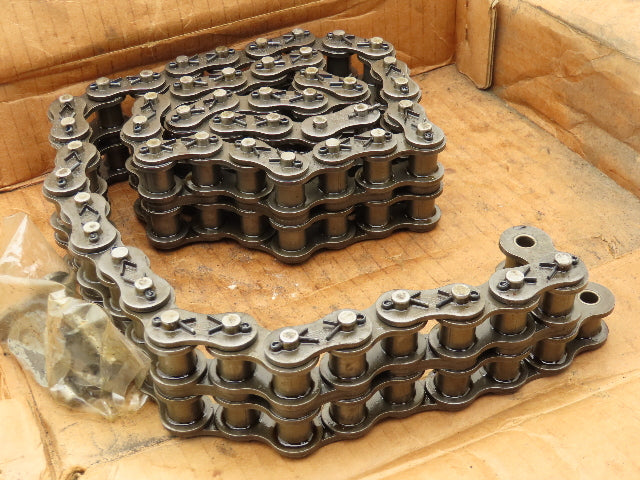 Tsubaki RS80-2 #80 Double Roller Chain Cotter Pin Connected W/Connector Link 48"