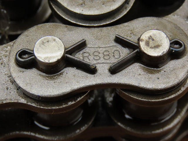 Tsubaki RS80-2 #80 Double Roller Chain Cotter Pin Connected W/Connector Link 48"
