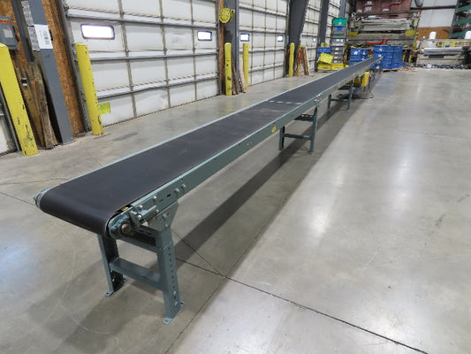 Hytrol 18"x 50' 11" Slider Bed Conveyor 15.5"Belt 2Hp 3PH Center Drive 53FPM