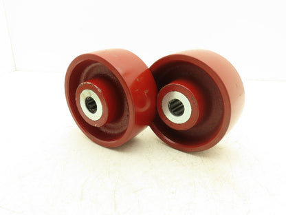 Hamilton 040875 Cast Iron Steel Caster Wheel 6" Dia 2.5" Width 1" Bore Lot of 2