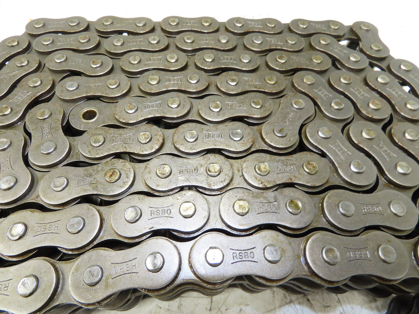Tsubaki RS80-2 #80 Double Roller Chain Riveted W/Connecting Link 10' Length