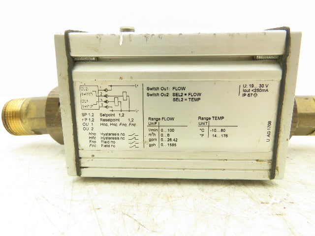 IFM SU8200 Ultrasonic Digital Flow Meter 0-100L/Min 24VDC