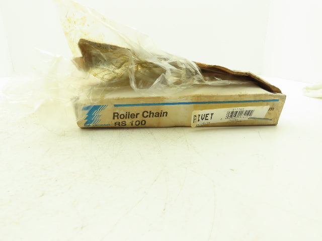 Tsubaki RS100 #100 Roller Chain Riveted W/Connector Link 10 Feet Length