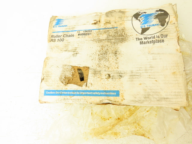 Tsubaki RS100 #100 Roller Chain Riveted W/Connector Link 10 Feet Length