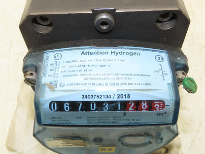 Itron Delta G25 Rotary Volumetric Flow Meter DN40 1.5"npt 232psi 9-Digit Index