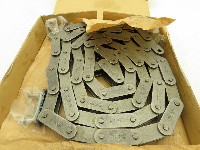 HKK C2080HR Roller Chain W/3 Connector Links 10 Feet Length 60 Links