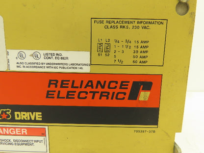Reliance Electric 14C101 FlexPak Plus VS Drive 0.75Hp 115VAC In / 90VDC Out