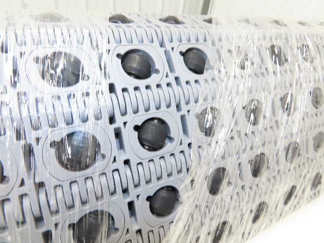 Intralox 400 Series 48"W 60° Angled Roller Top Plastic Conveyor Belt Gray 6' 8"L