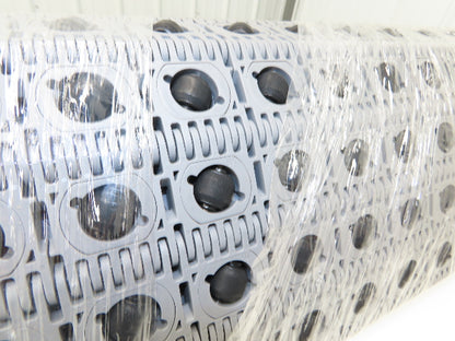 Intralox 400 Series 48"W 60° Angled Roller Top Plastic Conveyor Belt Gray 6' 8"L