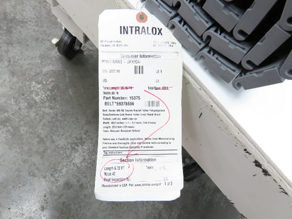 Intralox 400 Series 48"W 60° Angled Roller Top Plastic Conveyor Belt Gray 6' 8"L