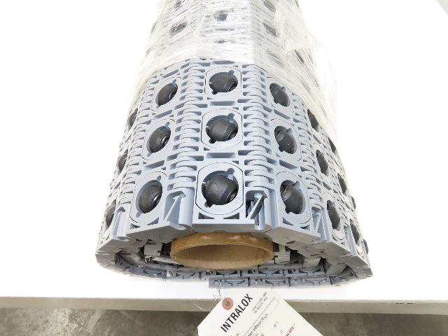 Intralox 400 Series 48"W 60° Angled Roller Top Plastic Conveyor Belt Gray 6' 8"L