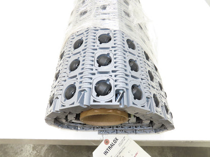 Intralox 400 Series 48"W 60° Angled Roller Top Plastic Conveyor Belt Gray 6' 8"L