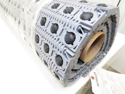 Intralox 400 Series 48"W 60° Angled Roller Top Plastic Conveyor Belt Gray 6' 8"L