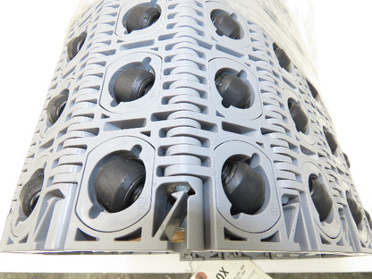 Intralox 400 Series 48"W 60° Angled Roller Top Plastic Conveyor Belt Gray 6' 8"L