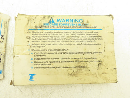 Tsubaki 2W092 #35 Roller Chain Riveted 10 Feet Length Lot Of 2