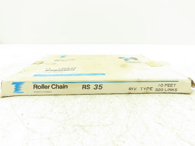 Tsubaki 2W092 #35 Roller Chain Riveted 10 Feet Length Lot Of 2