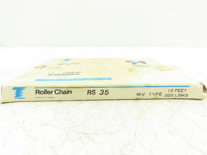 Tsubaki 2W092 #35 Roller Chain Riveted 10 Feet Length Lot Of 2