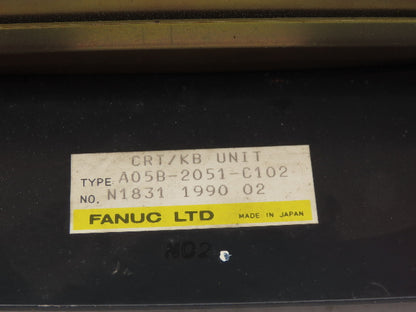 GMF Fanuc A05B-2051-C102 HMI Terminal Unit Keyboard CRT Monitor Assembly Unit