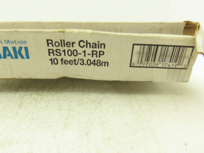 Tsubaki RS100-1-RP #100 Roller Chain Riveted W/Connecting Link 5 Foot Length