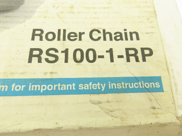 Tsubaki RS100-1-RP #100 Roller Chain Riveted W/Connecting Link 5 Foot Length