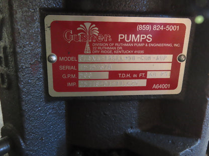 Gusher CL4X4-13SEL+58CDM-ADP Vertical Centrifugal Pump 4x4 500GPM 40Hp 3PH 324TC