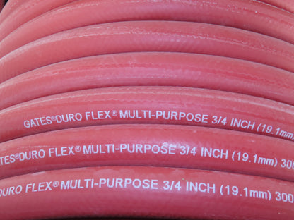 Gates 3200-0013 Duro Flex 3/4" Multi-Purpose Rubber Hose 300psi Red 175' Spool