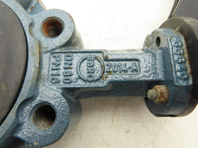 Ebro Z014-A 3" Lug Butterfly Valve DN80 CF8M Stainless Disc Resilient Seat