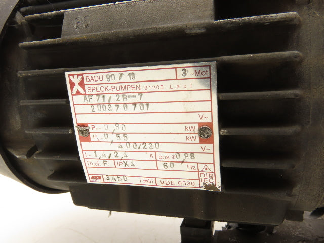 Speck BADU 90 Prime 13 Swimming Pool Water Pump 1kw 230/460V 3PH Motor 2x1.5"