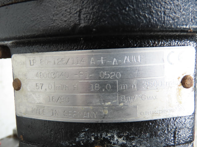 Grundfos LP 80-125/114 A-F-A-AUUE 3" In-Line Circulator Pump 250gpm 4kw 460V 3PH