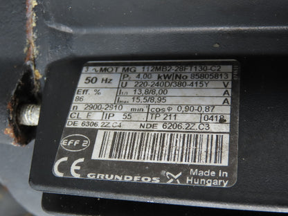 Grundfos LP 80-125/114 A-F-A-AUUE 3" In-Line Circulator Pump 250gpm 4kw 460V 3PH