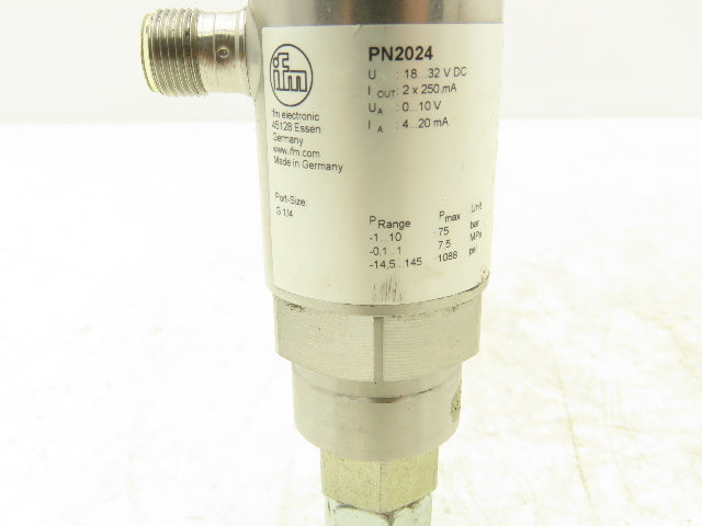 IFM PN2024 Digital Pressure Sensor 4-Digit LED PN-010-RBR14-MFRKG/US